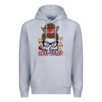 Heather Grey messy bun one loved counselor Premium Hoodie - MaliasSmallBusiness