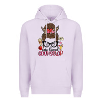 Lilac messy bun one loved counselor Premium Hoodie - MaliasSmallBusiness
