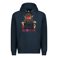 Navy messy bun one loved counselor Premium Hoodie - MaliasSmallBusiness
