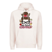 Pale Pink messy bun one loved counselor Premium Hoodie - MaliasSmallBusiness