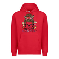 Red messy bun one loved counselor Premium Hoodie - MaliasSmallBusiness