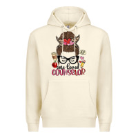 Sandshell messy bun one loved counselor Premium Hoodie - MaliasSmallBusiness
