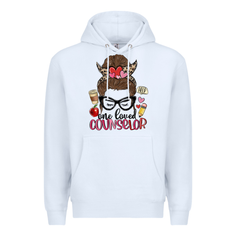 Messy Bun One Loved Counselor Premium Hoodie by MaliasSmallBusiness | Teevron