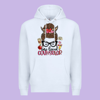 Messy Bun One Loved Counselor Premium Hoodie Designed By Maliassmallbusiness