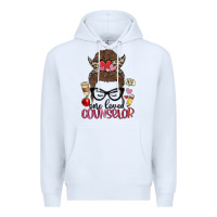 White messy bun one loved counselor Premium Hoodie - MaliasSmallBusiness