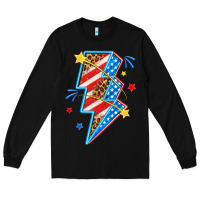 Black America lightning bolt Long Sleeve Tee - texasbilliewilder