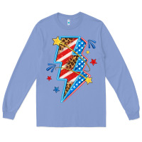 Colony Blue America lightning bolt Long Sleeve Tee - texasbilliewilder