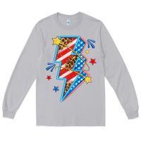 Moon Dust America lightning bolt Long Sleeve Tee - texasbilliewilder