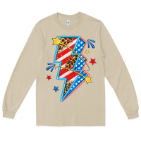 Mushroom America lightning bolt Long Sleeve Tee - texasbilliewilder