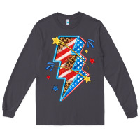 Smoke America lightning bolt Long Sleeve Tee - texasbilliewilder