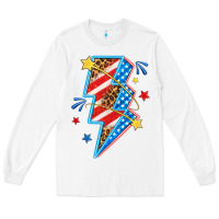 White America lightning bolt Long Sleeve Tee - texasbilliewilder