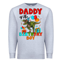 Heather Grey daddy of the birthday boy t rex Premium Sweatshirt - Artiststas
