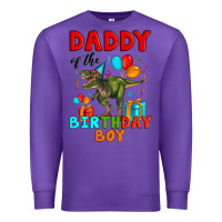 Purple daddy of the birthday boy t rex Premium Sweatshirt - Artiststas