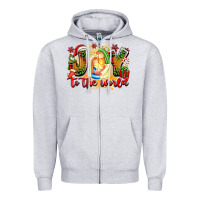 Heather Grey joy to the world Zipper Hoodie - texasbilliewilder