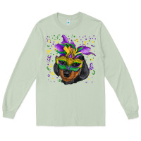 Mardi Gras Mask Dachshund Puppy Long Sleeve Tee | Teevron