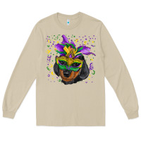 Mushroom mardi gras mask dachshund puppy Long Sleeve Tee - RanaPortraitStore