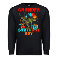 Black grandpa of the birthday boy t rex Premium Sweatshirt - Artiststas