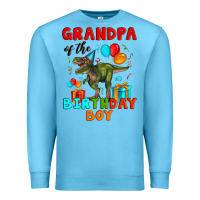 Ocean Blue grandpa of the birthday boy t rex Premium Sweatshirt - Artiststas