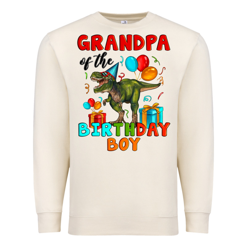 Grandpa Of The Birthday Boy T Rex Premium Sweatshirt by Artiststas | Teevron