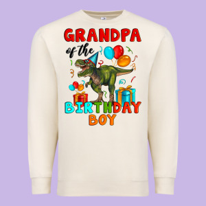 Grandpa Of The Birthday Boy T Rex Premium Sweatshirt Designed By Artiststas