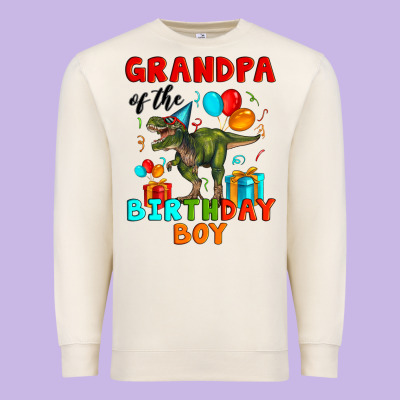 Grandpa Of The Birthday Boy T Rex Premium Sweatshirt Designed By Artiststas