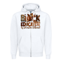 White Black educator by popular demand Zipper Hoodie - Zillion Design Studio