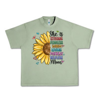Oil Green she is strong fearless warm loving mom Urban Heavy Tee - MaliasSmallBusiness