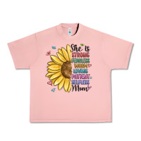 Salmon she is strong fearless warm loving mom Urban Heavy Tee - MaliasSmallBusiness
