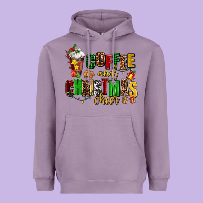 Coffee And Christmas Cheer Heavyweight Hoodie Designed By Adodesignshop