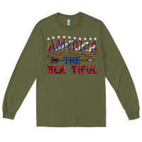 Army Green America the beautiful Long Sleeve Tee - texasbilliewilder