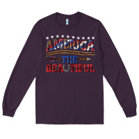 Plum America the beautiful Long Sleeve Tee - texasbilliewilder