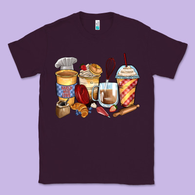 Bakery Coffee Cups Classic Tee Designed By Zillion Design Studio