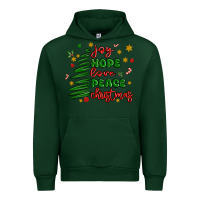Forest Green joy hope love peace christmas Urban Hoodie - MaliasSmallBusiness