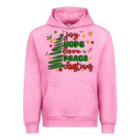 Fuchsia Pink joy hope love peace christmas Urban Hoodie - MaliasSmallBusiness