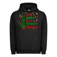 Pigment Black joy hope love peace christmas Urban Hoodie - MaliasSmallBusiness