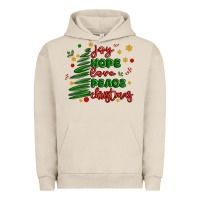 Pigment French Oak joy hope love peace christmas Urban Hoodie - MaliasSmallBusiness