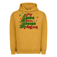 Pigment Peanut Butter joy hope love peace christmas Urban Hoodie - MaliasSmallBusiness