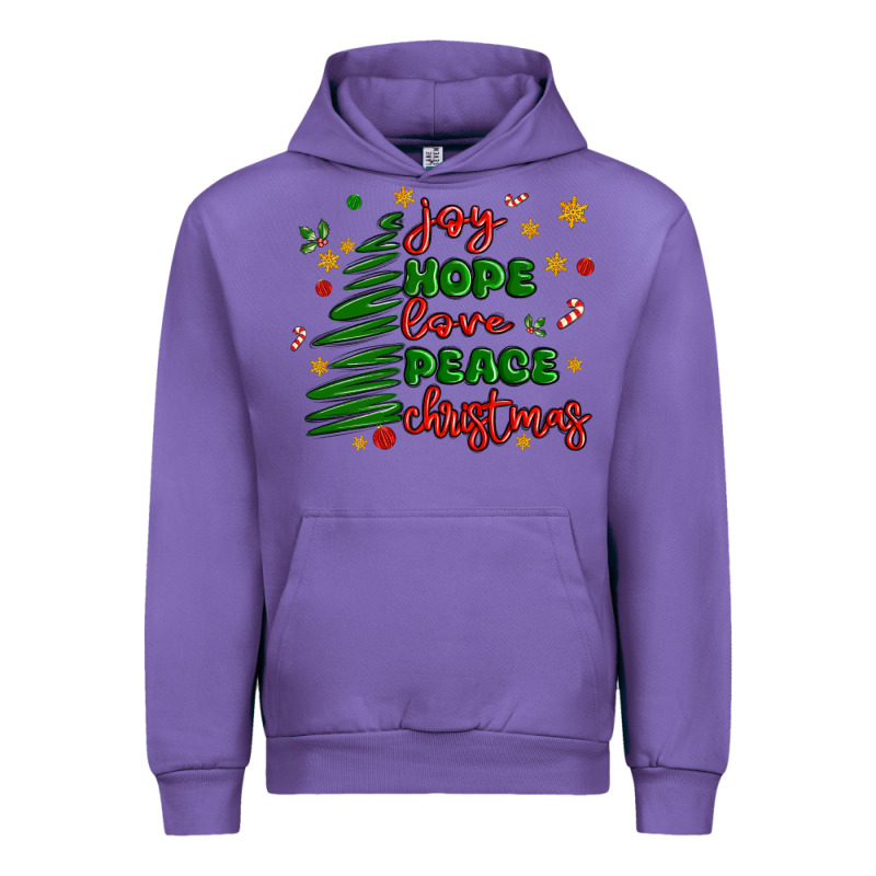Joy Hope Love Peace Christmas Urban Hoodie by MaliasSmallBusiness | Teevron
