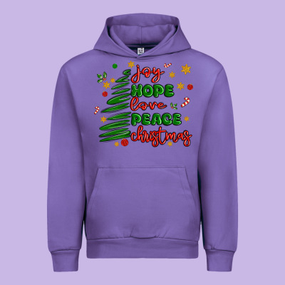 Joy Hope Love Peace Christmas Urban Hoodie Designed By Maliassmallbusiness