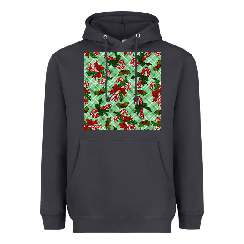 Christmas Candy Cane Seamless Pattern Heavyweight Hoodie by BundleAndBundleShop | Teevron