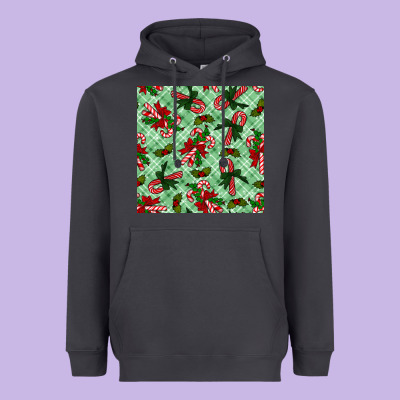 Christmas Candy Cane Seamless Pattern Heavyweight Hoodie Designed By Bundleandbundleshop