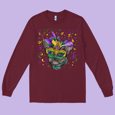 Long Sleeve Tee mardi gras mask french bulldog