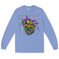Colony Blue mardi gras mask french bulldog Long Sleeve Tee - RanaPortraitStore