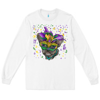 White mardi gras mask french bulldog Long Sleeve Tee - RanaPortraitStore