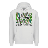 Dove Grey in june we wear green scoliosis awareness Premium Hoodie - MaliasSmallBusiness