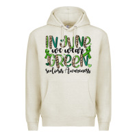 Oatmeal Heather in june we wear green scoliosis awareness Premium Hoodie - MaliasSmallBusiness
