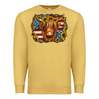 Antique Gold 4th of july shaggy cow Premium Sweatshirt - Jasminsmagicworld