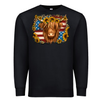 Black 4th of july shaggy cow Premium Sweatshirt - Jasminsmagicworld
