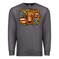 Charcoal Heather 4th of july shaggy cow Premium Sweatshirt - Jasminsmagicworld