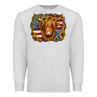 Dove Grey 4th of july shaggy cow Premium Sweatshirt - Jasminsmagicworld